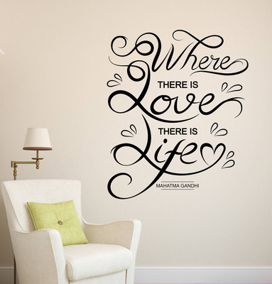 Littlebuds 110 cm Where There Is Love There Is Life Removable Sticker(Pack of 1)