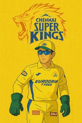 swaroopa 16.5 inch Mahendra Singh Dhoni Thala Sticker Self Adhesive Sticker(Pack of 1)