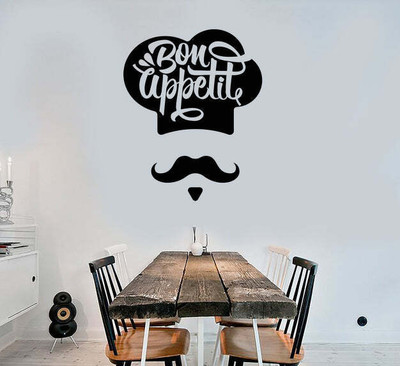 SnappyVinyl 30 cm Bon Appetite Chef Cook Self Adhesive Sticker(Pack of 1)