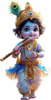 Riditcreation 61 cm krishna Waterproof Self Adhesive Sticker(Pack of 1)