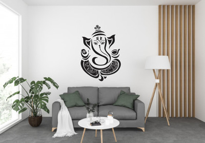Lokeshshaky 57 cm Lord Ganesh Ji Wall Sticker for Pooja Room, Kids Room, Office Room Self Adhesive Sticker(Pack of 1)