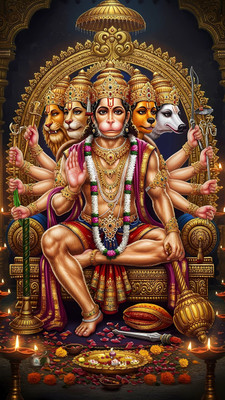 swaroopa 16.5 inch Hanuman ji sticker Self Adhesive Sticker(Pack of 1)