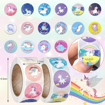 Kavid 2.5 cm Adorable Unicorn-Themed Motivational Sticker Vibrant Colors and Encouraging kids Self Adhesive Sticker(Pack of 3)