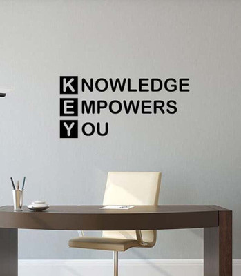 SnappyVinyl 62 cm Knowledge Words Inspirational Wall Self Adhesive Sticker(Pack of 1)