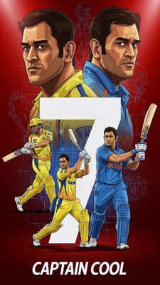 swaroopa 16.5 inch Mahendra Singh Dhoni Thala Sticker Self Adhesive Sticker(Pack of 1)