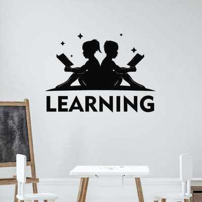 Xskin 27 cm Children Reading Books Learning Center Self Adhesive Sticker(Pack of 1)