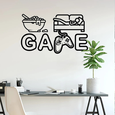 SnappyVinyl 74 cm Eat Sleep Game Joystick Self Adhesive Sticker(Pack of 1)