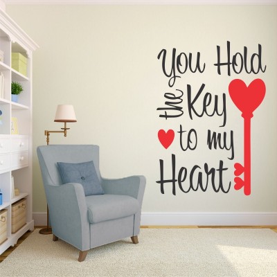 Aashrut decor 50 cm Hold my hand you hold my heart Wall Stickers Wall Sticker ASD Self Adhesive Sticker(Pack of 1)