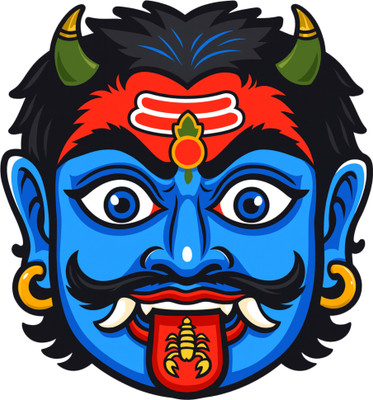 STIXY 15 cm Blue Nazar Battu Face Sticker | Waterproof Vinyl (15 × 15 cm) Self Adhesive Sticker(Pack of 1)