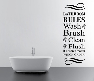 SENAWATDESIGN 30 cm Bathroom Rules Wall Decal Self Adhesive Sticker(Pack of 1)