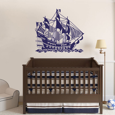 walkart 2.54 cm boat sailing in your side design Removable Sticker(Pack of 1)