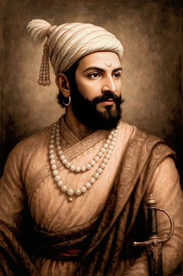 swaroopa 16.5 inch Chatrapati Shivaji Maharaj Sticker Self Adhesive Sticker(Pack of 1)