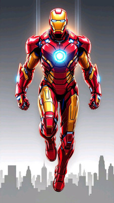 swaroopa 16.5 inch IRON MAN A3 size non tearable sticker Self Adhesive Sticker(Pack of 1)
