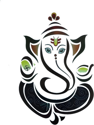 Dumdic 30 cm Nice Ganapathi A4 Strong Self Adhesive Sticker(Pack of 1)