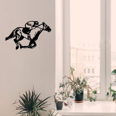 SnappyVinyl 29 cm Horse Racing2 Wall Decals, Easy to Apply Self Adhesive Sticker(Pack of 1)