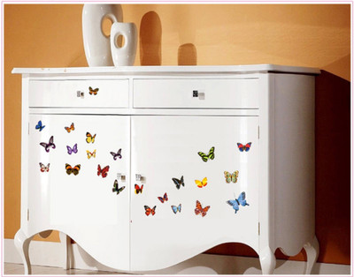 JAAMSO ROYALS 120 cm Multi Color Butterflies Self Adhesive Sticker(Pack of 1)