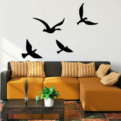 walkart 2.54 cm happiest birds flying in the air design Removable Sticker(Pack of 1)