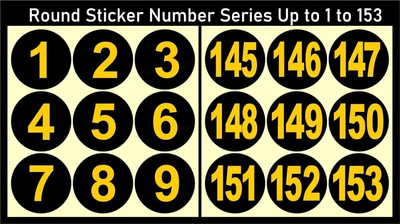 IMPRINT 2 inch Nontearable Number Sticker 1 to 150 Series Round StickerDia 2inch,indore outdoor Self Adhesive Sticker(Pack of 1)