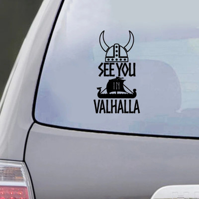 SnappyVinyl 18 cm See You In Valhalla black Self Adhesive Sticker(Pack of 1)