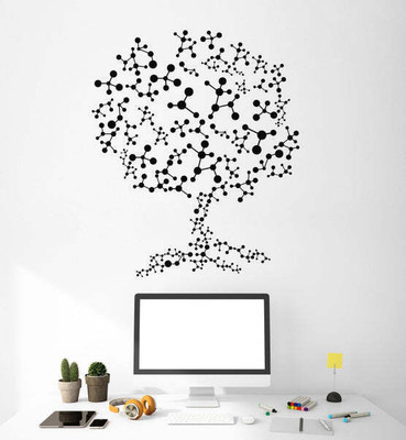 Xskin 27 cm Molecules Tree Self Adhesive Sticker(Pack of 1)