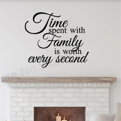 SnappyVinyl 30 cm Time Spent With Family Wall Quote Self Adhesive Sticker(Pack of 1)