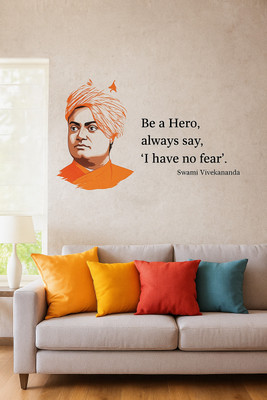 Decopix 60 cm Swami Vivekananda Wall Sticker I Have No Fear Motivational Quote, Multi-Color Removable Sticker(Pack of 1)