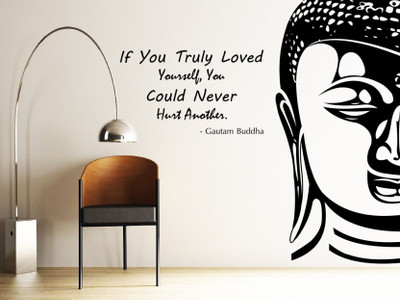 SnappyVinyl 32 cm Style Buddha Quote Self Adhesive Sticker(Pack of 1)