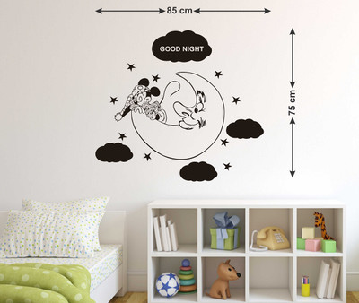 Tuffuk 85 cm Micky Mouse | Wall Stickers | PVC Vinyl | Non-Reusable | Self Adhesive Sticker(Pack of 1)