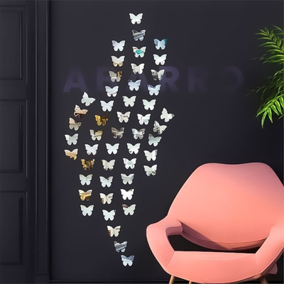 Abarro 3.3 inch 35 pieces of 3D color butterfly wall stickers Self Adhesive Sticker(Pack of 1)