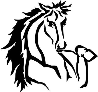 Epithet Studio 53 cm Jumping Horse Wall Stickers Size 53Cm X 56Cm Self Adhesive Sticker(Pack of 1)