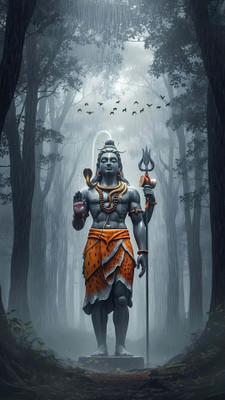 swaroopa 16.5 inch Shiv Shankar Sticker Self Adhesive Sticker(Pack of 1)