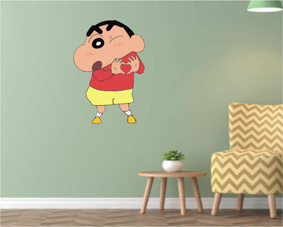 Jump up 32 cm Ching Chang Cartoon Characters Cartoon Characters PVC Wall Sticker Self Adhesive Sticker(Pack of 1)