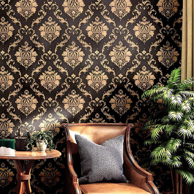 ANNA CREATIONS Vinyl Floral & Botanical Black Wallpaper(L x W: 304 cm x 45 cm, Pack of 2)