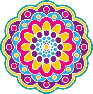 Galaxy Design 50.8 cm L_RANGOLI_A28 Self Adhesive Sticker(Pack of 1)