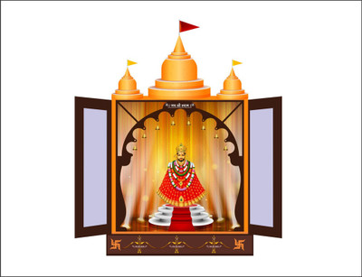 Decoar Nirmal 61 cm Khatu Shyam Ji Mandir Poster | Jai Shree Baba Shyam For Home Size 21X24 Inch Self Adhesive Sticker(Pack of 1)