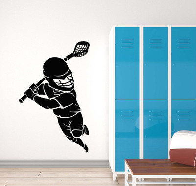 SnappyVinyl 27 cm Boy Player Game Ball Stick Self Adhesive Sticker(Pack of 1)