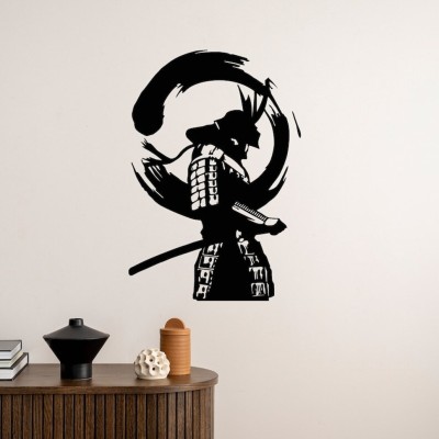 SnappyVinyl 27 cm Japanese Warrior Enso Zen Circle Asian Wall Sticker PVC Vinyl Self Adhesive Sticker(Pack of 1)