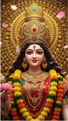 Archi Graphics Studio 63 cm Goddess Lakshmi Wall Poster – Divine Maa Laxmi Devi Painting for Home & Office Self Adhesive Sticker(Pack of 1)