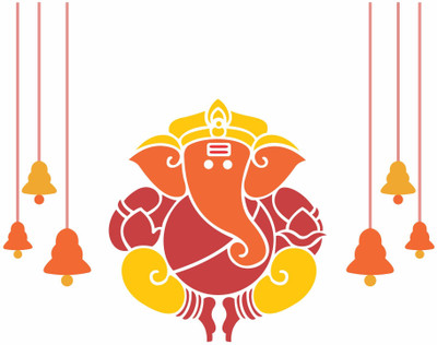 Epithet Studio 48 cm Lord Ganesha Wall Stickers 48cm x 60cm | Decorative Stickers Self Adhesive Sticker(Pack of 1)