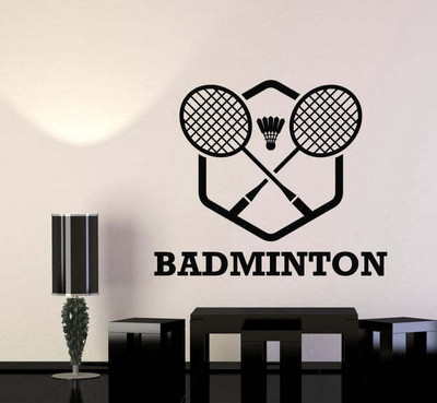 SnappyVinyl 33 cm Rackets Team Game Player Badminton Self Adhesive Sticker(Pack of 1)