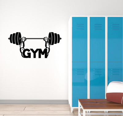 marvellous 100 cm m_dumbellliftgym Self Adhesive Sticker(Pack of 1)