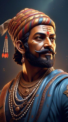 swaroopa 16.5 inch Chatrapati Shivaji Maharaj Sticker Self Adhesive Sticker(Pack of 1)