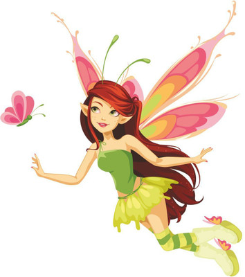 Décor Kraft 58 cm Fairy Design Wall Sticker Self Adhesive Sticker(Pack of 1)