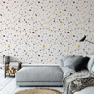 OMRUDRAVI Vinyl Abstract White Wallpaper(L x W: 200 cm x 60 cm)