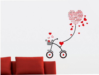 Stickerberry 100 cm I love you wall sticker 101 CM X 114 CM Self Adhesive Sticker(Pack of 1)