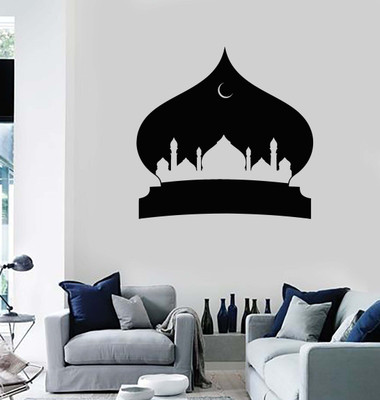 SnappyVinyl 27 cm Crescent Muslim Minaret Self Adhesive Sticker(Pack of 1)
