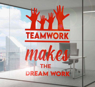 SnappyVinyl 27 cm Teamwork Makes Self Adhesive Sticker(Pack of 1)