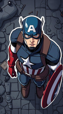 swaroopa 16.5 inch Captain America A3 size non tearable sticker Self Adhesive Sticker(Pack of 1)