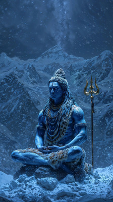 swaroopa 16.5 inch Shiv Shankar Sticker Self Adhesive Sticker(Pack of 1)