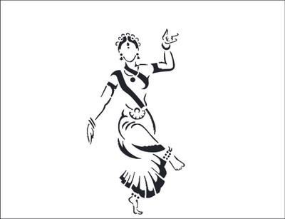 Vijaya enterprises 51 cm Kathak indan dance wall sticke Self Adhesive Sticker(Pack of 1)